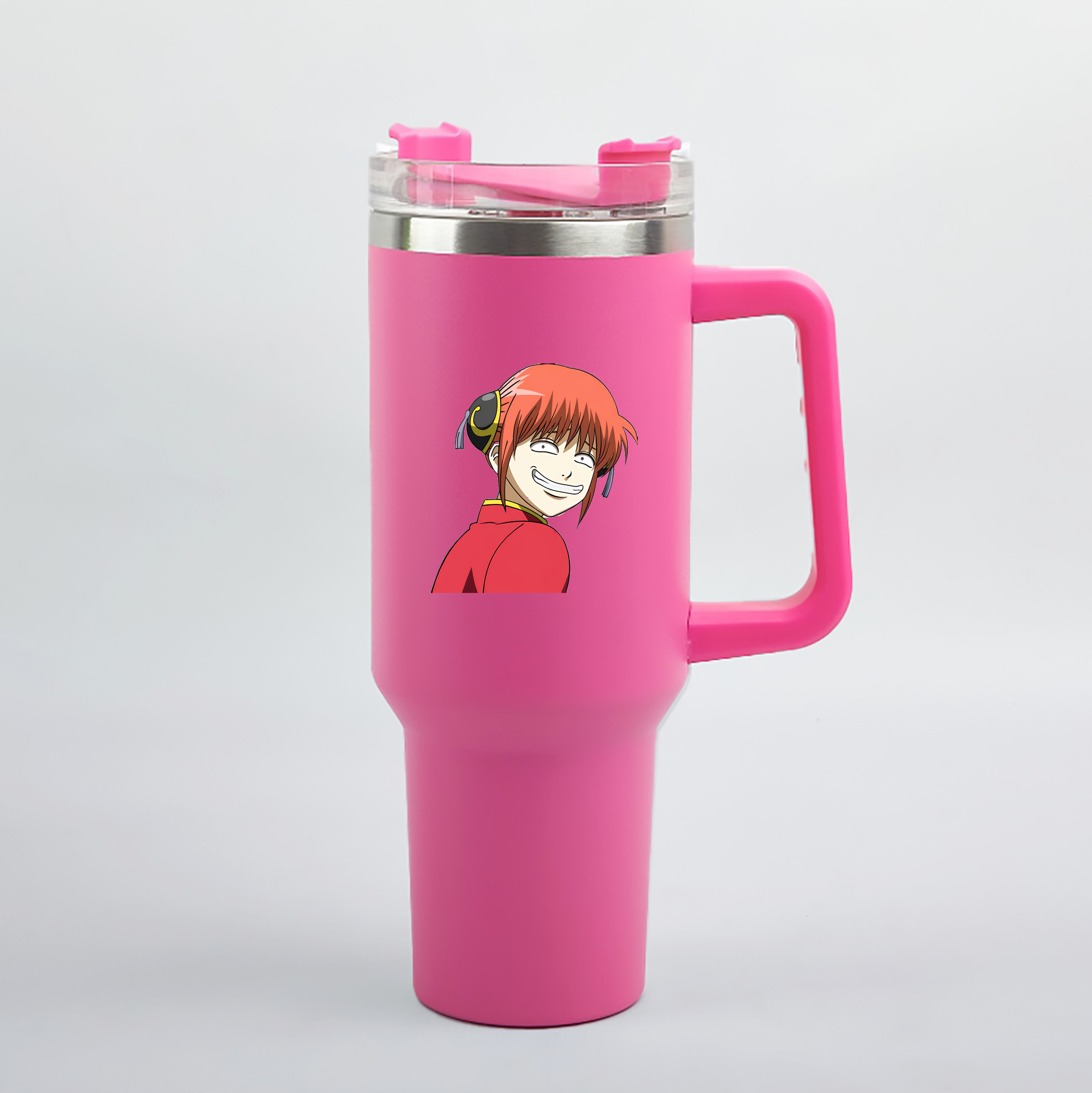 （画像用） ぎんたま 坂田銀時（さかたぎんとき） 神楽 志村新八（しむら しんぱち） GINTAMA Sakata Gintoki Kagura Shimura Shinpachi 1200mL車用タンブラー（カラープリント）